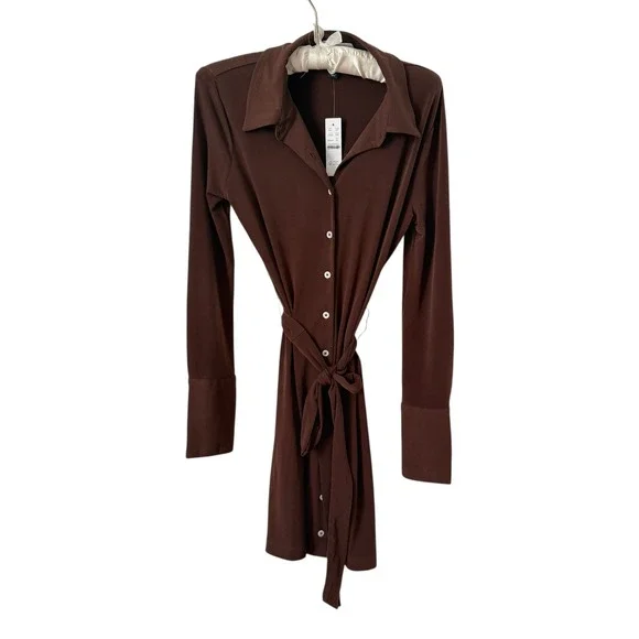 J CREW Mini shirt-dress in matte jersey - Picture 4 of 9